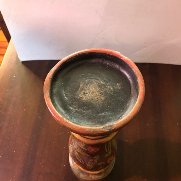 Tall Colorful Candle Holder from India. - Picture 3 of 6